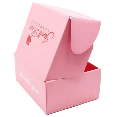 Custom Black Pink Logo Mailer Box for Cosmetic Shipping Packaging