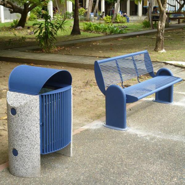 50 Litre Outside Outdoor Patio Trash Can With Sanding Zinc Spraying Finish