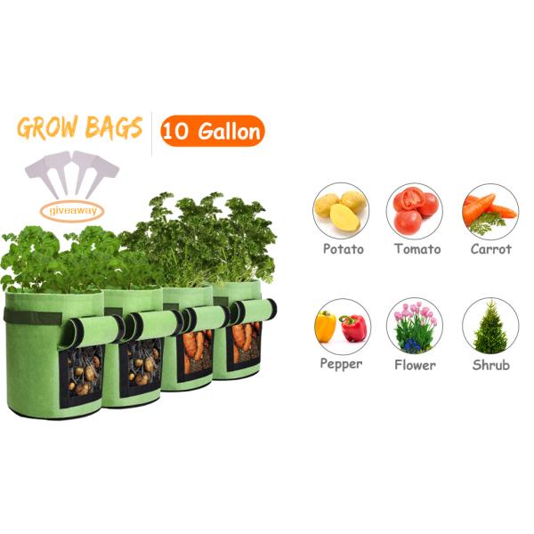 Eco-Friendly PE Potato Growing Bag Garden Planter Bags Reusable Washable Grow Pots Waterproof, Smart Pots for Vegetable