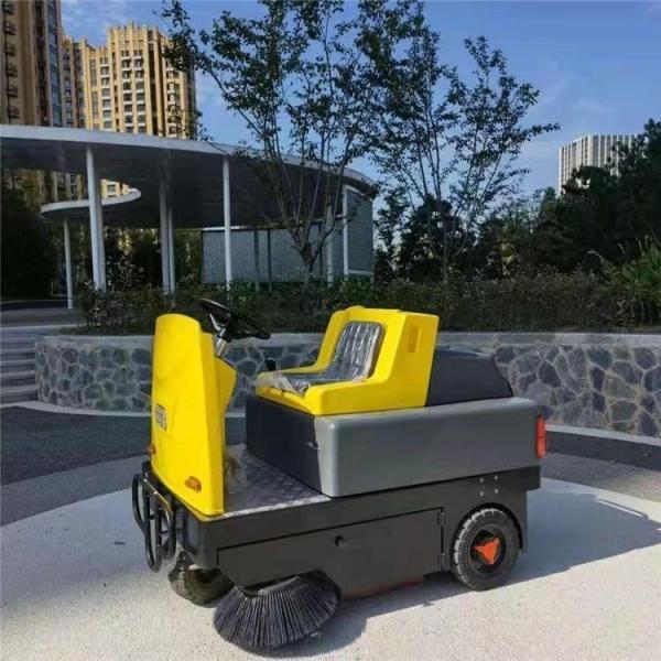 Pure Electric Portable Ride On Floor Sweeper Cleaning Machine With Automated Dustbin