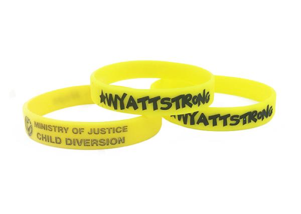 Custom logo Rubber Wristband Silicone Bracelet Two Sides Color SIlicone Wristband