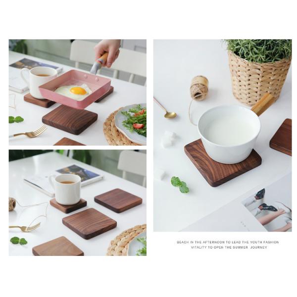 Customized Logo Acceptable Laser Engrave Wooden Coaster for Personalised Coffee Cup Mat