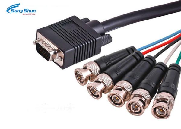 Video Surveillance VGA D SUB Cable 15pin VGA RGBHV 5xBNC Male Medical Equipment