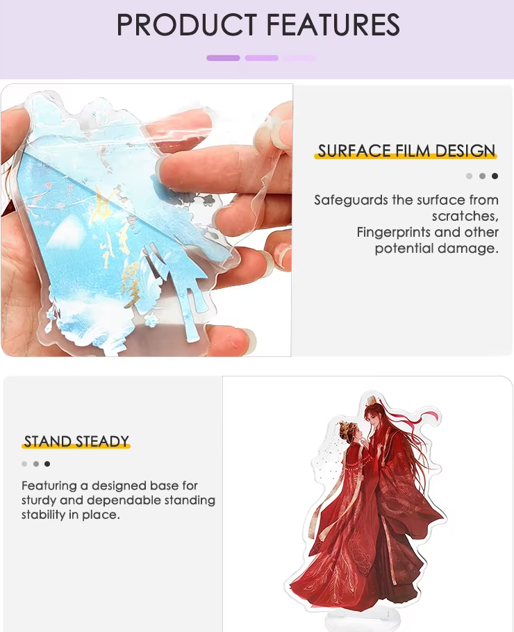 Custom Printed Acrylic Standee With Base Clear Table Display Double Sided Thick Cartoon Character Anime