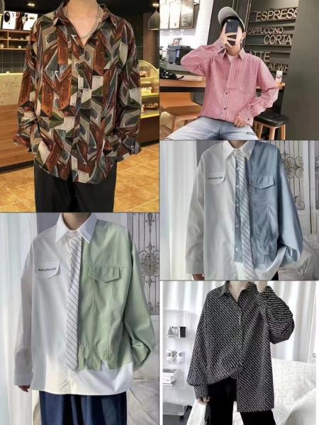 Cotton Polyester Polo Dress Shirts Fashion Long Sleeve Casual Wear Kcs25