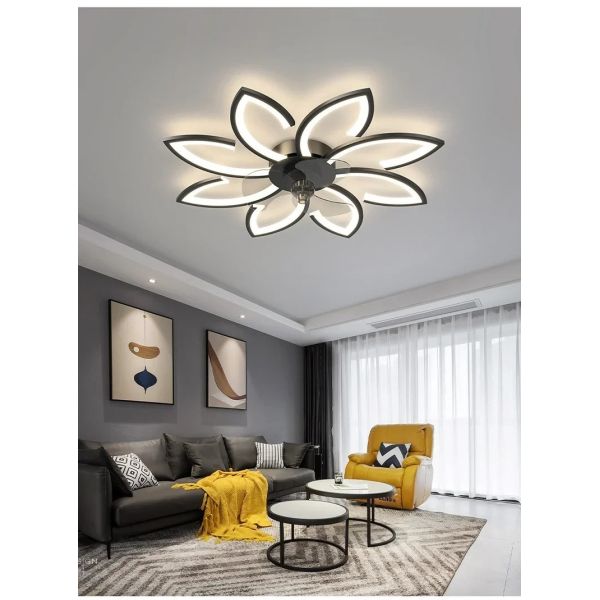 Remote Control Living Dining Table Room Bedrooms Fan Lighting Fixtures Petals led Ceiling fan light(WH-CLL-57)
