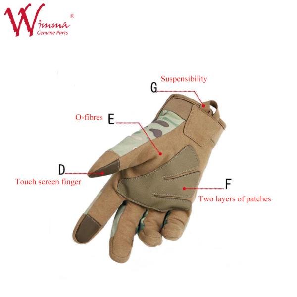 Luvas de motocicleta poliéster suave Camuflagem