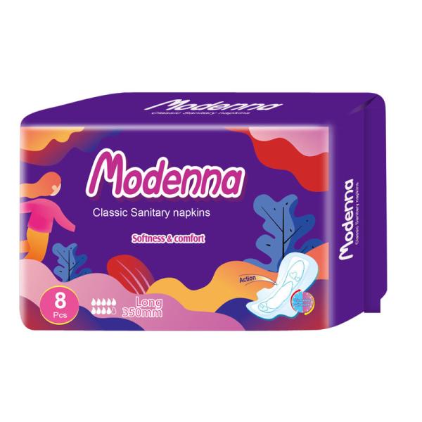 поверхность хлопка санитарной салфетки 350mm Overlong устранимая Breathable органическая