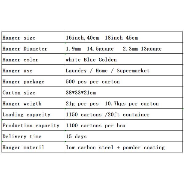 18inch Good Quality Wire Shirt Hangers For Laundromat