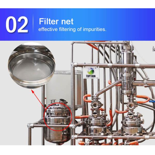 OEM Wiped Film Evaporator TOPTION Industrial Essential Oil Extraction Machine