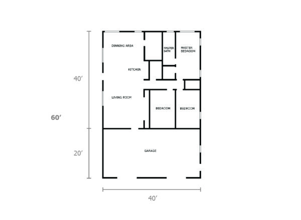 40x60 Barndominium Prefab Steel Warehouse Structure Metal Building