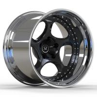 as bordas 5x130 para Porsche 2021 GT4 2-PC forjaram bordas da liga de alumínio desconcertaram 19 e 20 polegadas de preto polonês Dis de Barrel+Gloss