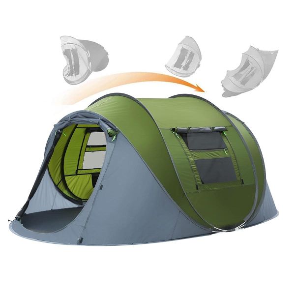 Easy Pop up Four-season Glass Fiber Camouflage Tent Vestibule Double Layer Waterproof Big Space 2-8 People Automatic Opening