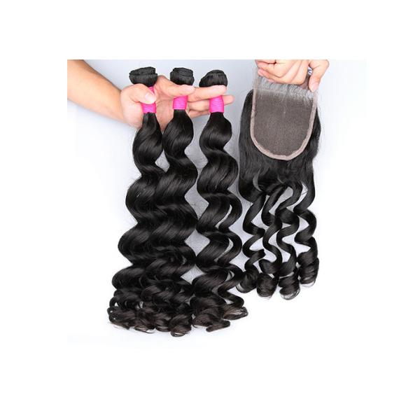 8 Inch Grade 6A Virgin Hair / Big Curl Brazilian Human Hair Extensions