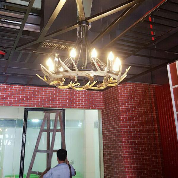 stag antler chandelier light fittings Fixtures For Coffee Bar Shop Lighting (WH-AC-26)