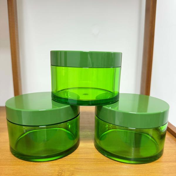 Cosmetic pet injection thick wall Cream bottle 200ml transparent green from stock
