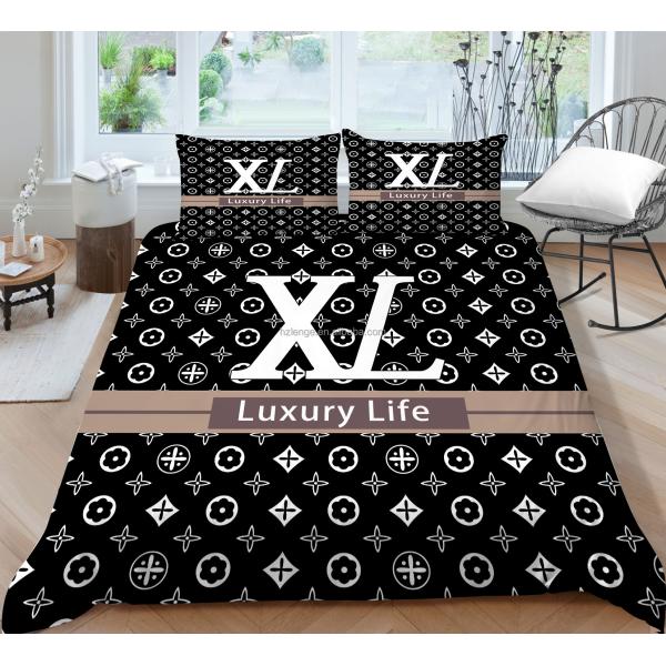 Luxury Fashion Design Nondisposable Microfiber Quilt Cover Set with Pillowcases