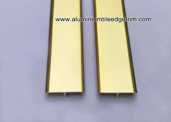 High End Aluminium T Bar Trim / Section Gloss Gold For Tile Edging Or Structure