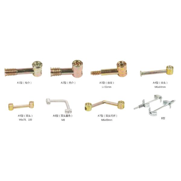 Knock Down Kitchen Connector Bolts , Zinc Alloy Iron Bolts And Nuts For Furniture