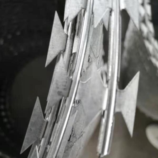 450mm Razor Hot Dipped Concertina Barbed Wire