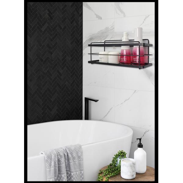 SS201 Wall Bath Accessories Chrome Holder For Shower 10kg Loading Kitchen Wall Rack