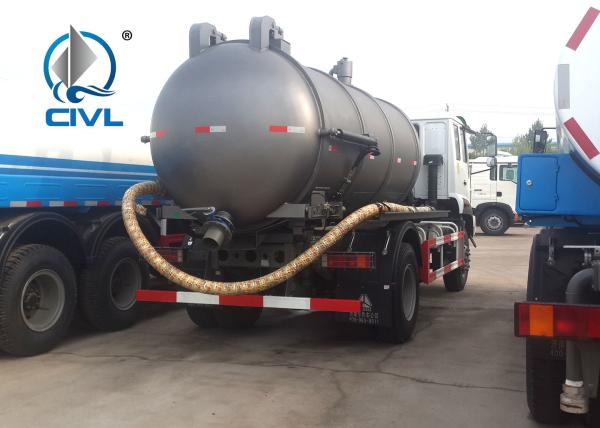 6x4 12m3 SINOTRUK HOWO 336hp Sewage Pump Truck With Safety Belts Tires12.00R20 With Middle lifting and Rear Cover