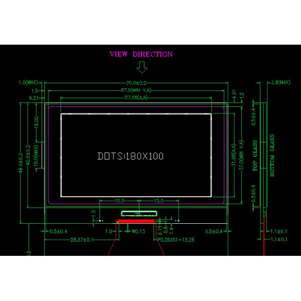 Модуль 180x100 Lcd COG королевского дисплея графический ставит точки с водителем UC1698