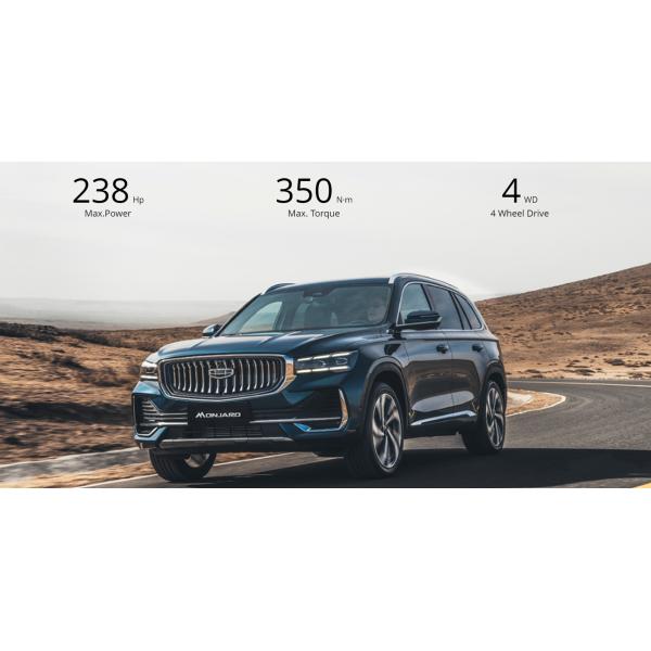 Caja de cambios de doble embrague de 7 velocidades 2023 Geely Monjaro 2.0T 4WD Flagship SUV de lujo con retro LED y interior de cuero eléctrico