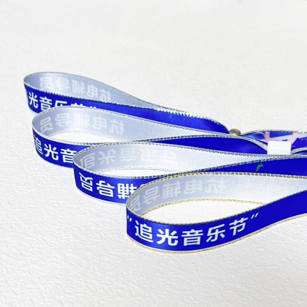 Custom Woven Cloth Wristbands Screen Printing For Corporate Events Musical Festival Activity Polyester Bracelet