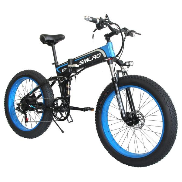500W 13AH E-Bike Lithium Battery SMLRO S11 26x4.0 inch Fat Tire Folding E-Bike Electric Bike Drop Shipping Available
