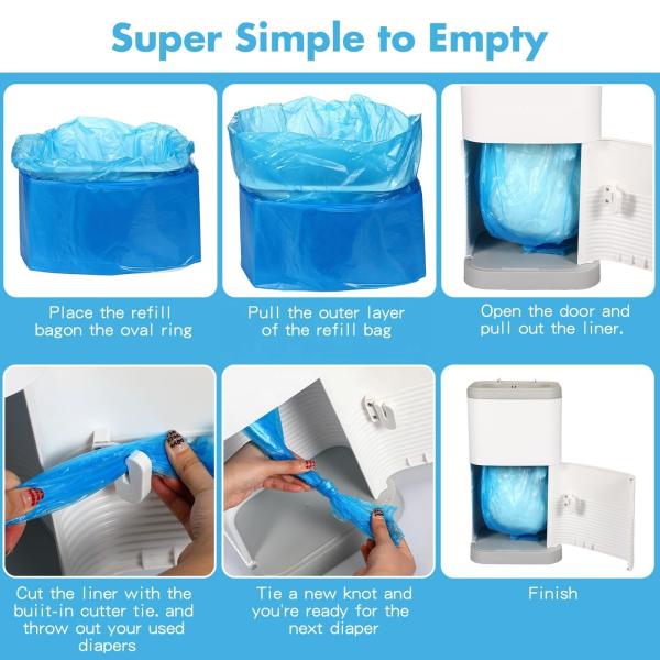 Household Safety Diaper Pail Refills with White Garbage Bags and Customized Color