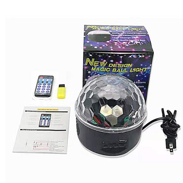 6pcs Star Gobo Effect USB MP3 Remote Controller LED Crystal Magic Ball Light