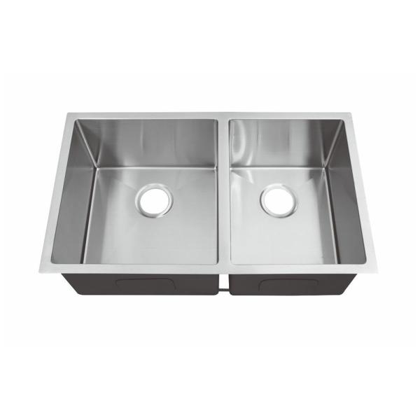 32Lx19W Double Basin Farmhouse Sink , Rectangular Stainless Steel Undermount Sink