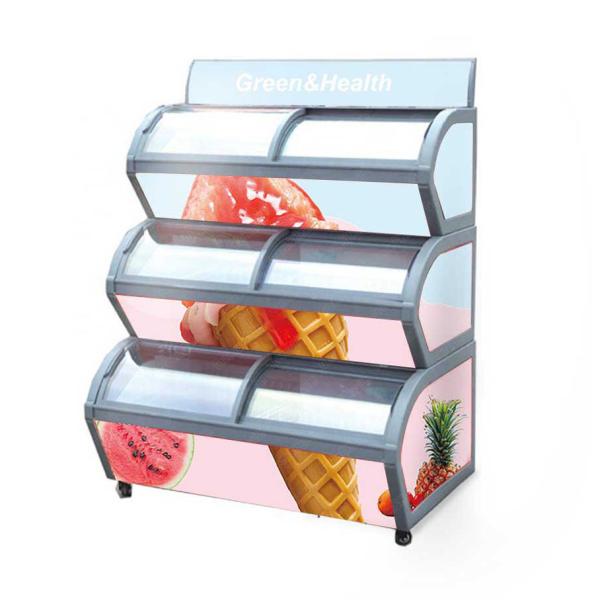 -22 Degree Ice Cream Display Freezer With 3 Cabinet Low Noise