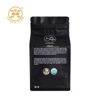 Le café 500g compostable vide noir imprimé met en sac un fond plat de valve de manière avec la tirette