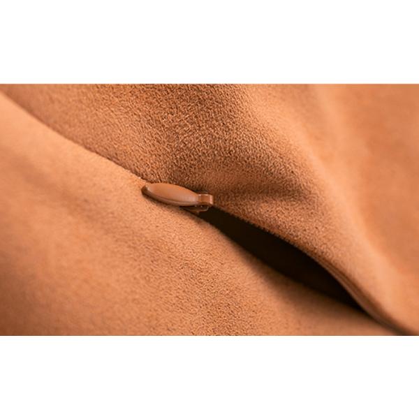 Camel Belted Knee Length Ladies Dress Skirt Suede Belted Bow Tie Whole Flare