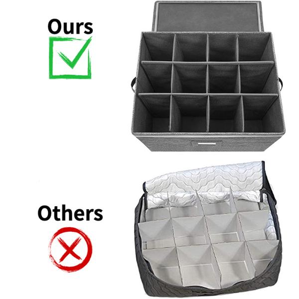 Stemware Storage Box, China Containers Cht For 12 Wine Glass Case With Hard Divider Champagne
