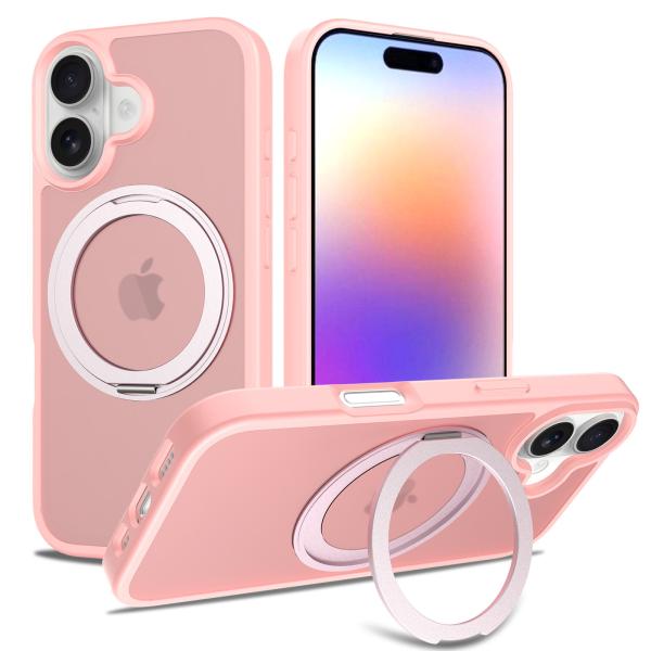 Customized Apple 17 Mobile Phone Case With Stand 360 Rotation IPhone16pro Magnetic Anti-Fingerprint Skin-Feel Mobile Phone Case