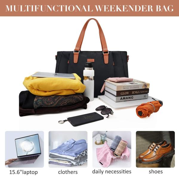 Men Lightweight Duffel Travel Bag For Camping Separated Shoe Pouch 46X20X30CM