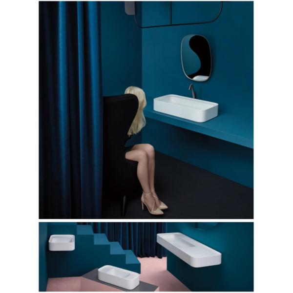 Lavabo de cerámica del lavadero de la palancana interior de Undercounter rectangular