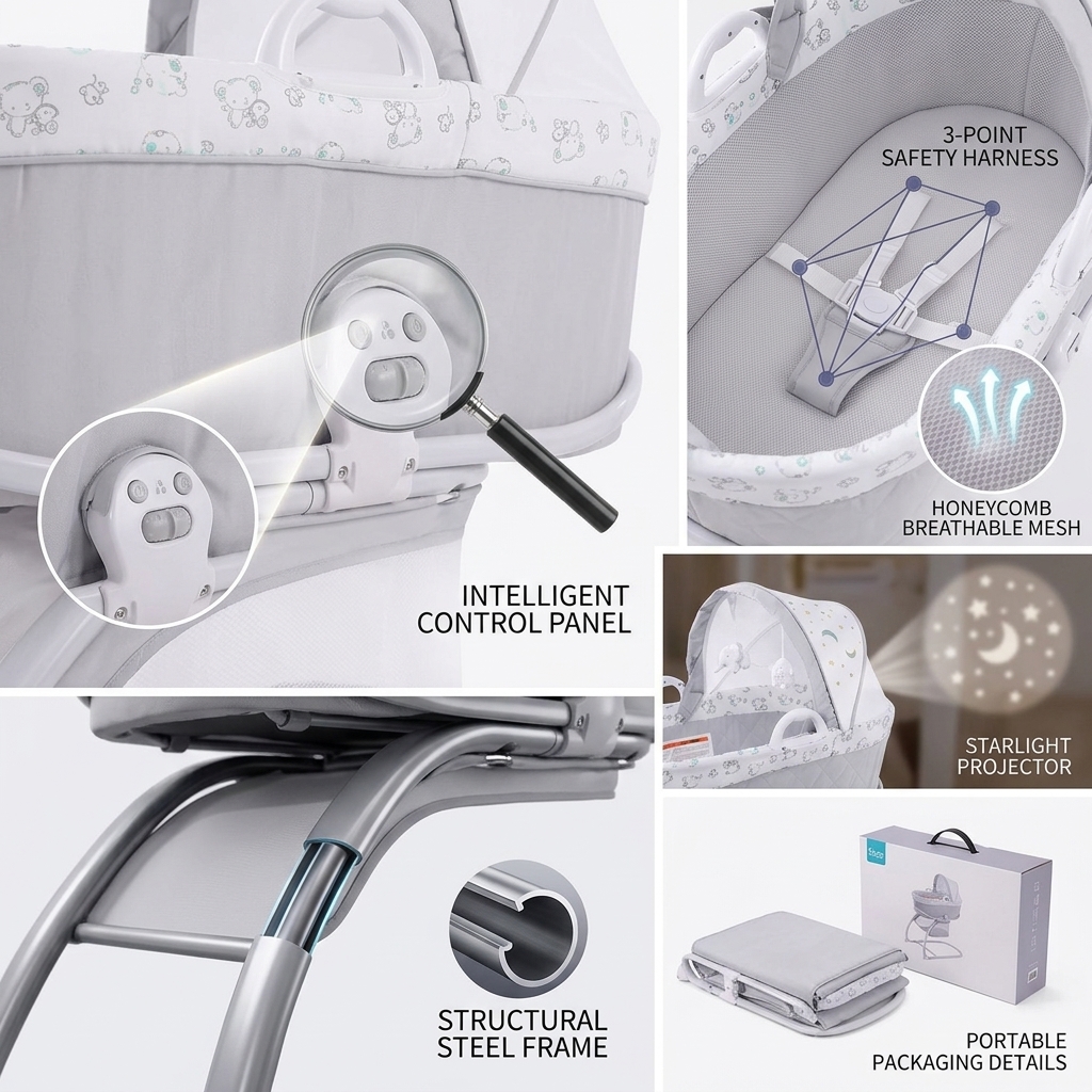 Private Label Electric Swing Bed Supplier with Multi Language Branding Manuals