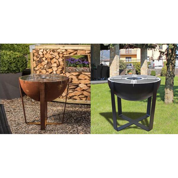 Большая Semi древесина сферы горя шар огня Corten стальные и гриль Plancha