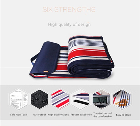 Foldable Outdoor Water Resistant Picnic Blanket Moisture Proof 200*200CM