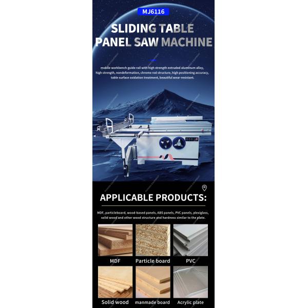 750 KG Weight Precision Sliding Table Saw for Home Furniture Making Woodworking Mj6116