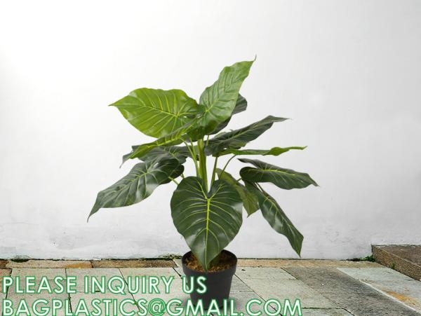 Fake Colocasia Esculenta, Plastic variegata artificial Taro, Subtropics Faux Swiss Cheese Plant For Home Garden Office