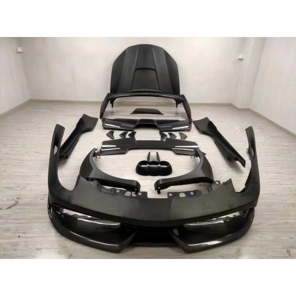 Repuestos para automóviles para Ferrari 458 Kit de carrocería 458 Modernizado Misha estilo delantero y trasero Parachoques lateral Falda con capucha Spoiler Kit de carrocería