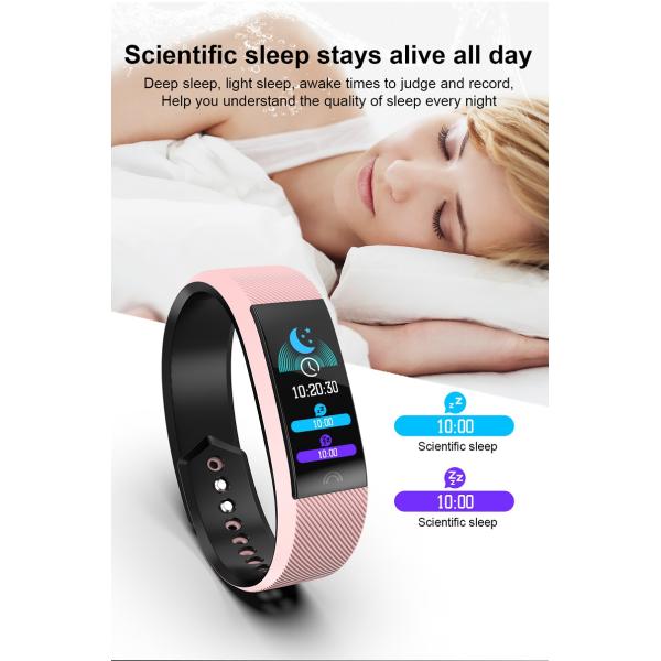 Color Screen Waterproof Smart Band with Heart Rate Monitor Wristband Bracelet Blood Pressure