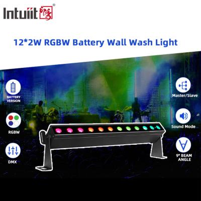 IP20 Battery Power 12x2W 0.5m 4in1 Led Wall Washer Lights Stage Light