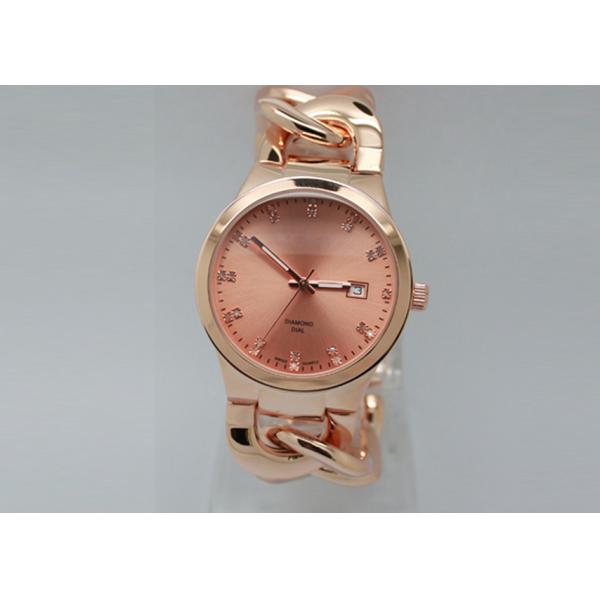 Jewelry Waterproof Wrist Watch , Mechanical Automatic Watch With Calendar Diamonds