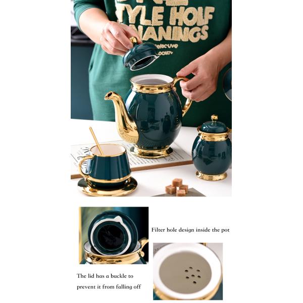 Stocked European Ceramic Cup Gold Edge Marbled Coffee Cup Plate Set with Customized Logo